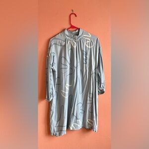 Eve Gravel Light Blue Abstract Print Long Sleeve Shirt